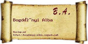 Bogdányi Alba névjegykártya